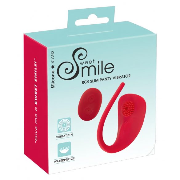 SMILE Slim Panty - punjač, bežični klitoralni vibrator (crveni)