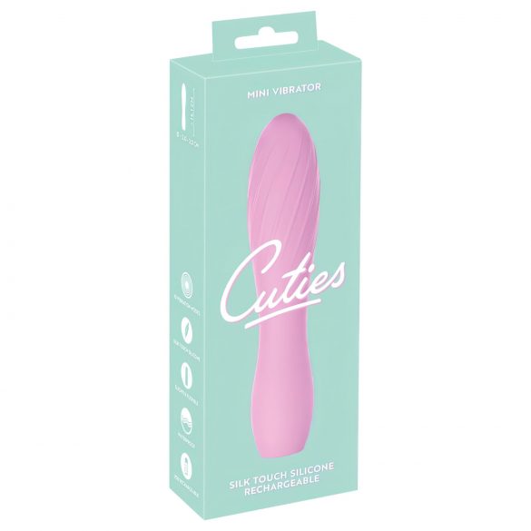 Cuties Mini 3 - mini vodootporni rebrasti vibrator (roze)