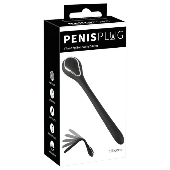 Penis plug vibrirač - crni (1,1cm)