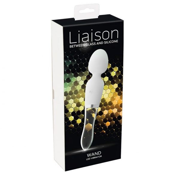 Liaison Wand - LED stakleni vibrator od silikona (proziran)