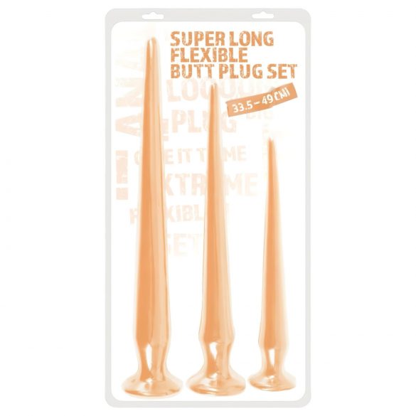 You2Toys - Ekstra dugačak plug dildo set (3 dela) - prirodno