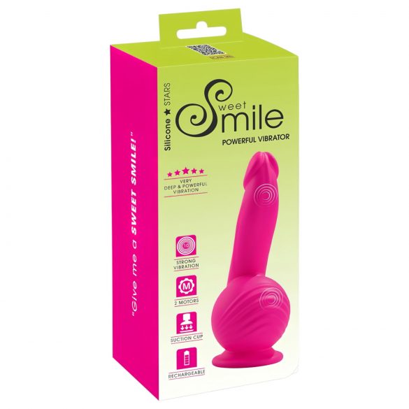 SMILE Powerful - moćan dvomotorni vibrator sa postoljem (pink)