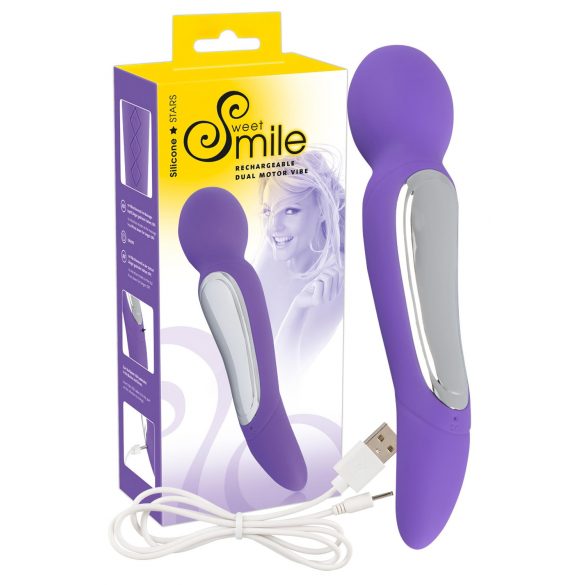 SWEET SMILE Wand Dual Motor Vibe – masážní vibrátor (fialový)