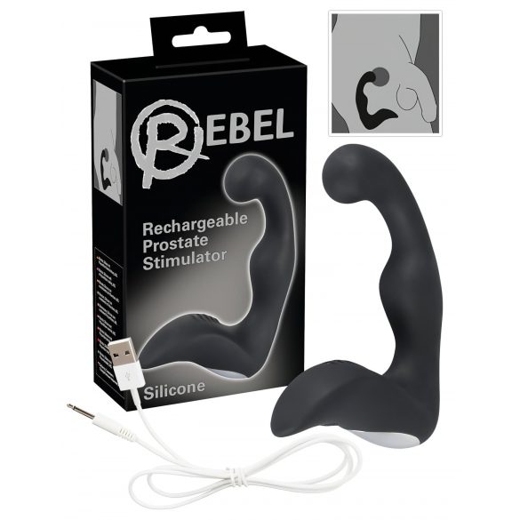 Rebel - crni prostate vibrator sa baterijom