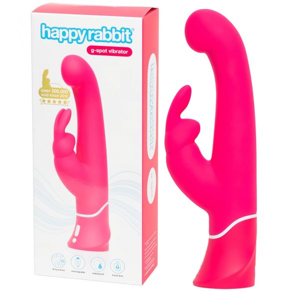 Happyrabbit G-spot - vodootporni vibrator sa klitoralnim nastavkom (pink)