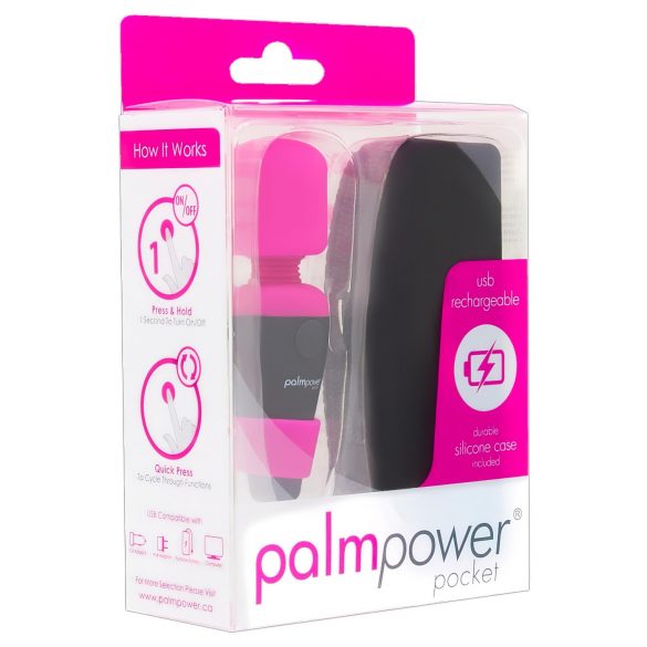 PalmPower Džepni čarobnjak - mini ružičasto-crni vibrator