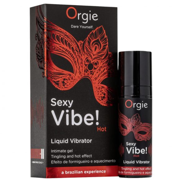 Orgie Sexy Vibe HOT - jagoda, grejni tečni vibrator (15ml)