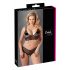 Cottelli Plus Size - Set grudnjaka od fine čipke (crna) - XXL