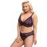 Cottelli Curves Plus Size - průsvitná vzorovaná podprsenka (fialová)  - 2XL