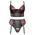 Cottelli Plus Size - Set brushaltera i haltera (crno-crveno)