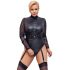 Cottelli Bondage Plus Size - crni body s čipkastim rukavima - 2XL