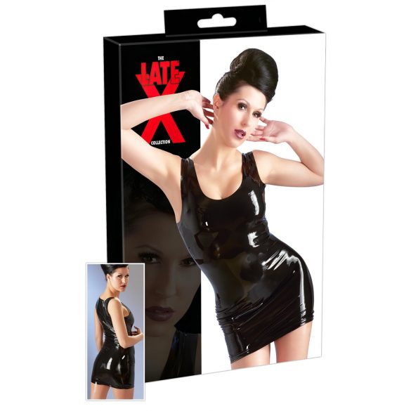 LATEX - mini šaty bez rukávů (černé)  - 2XL