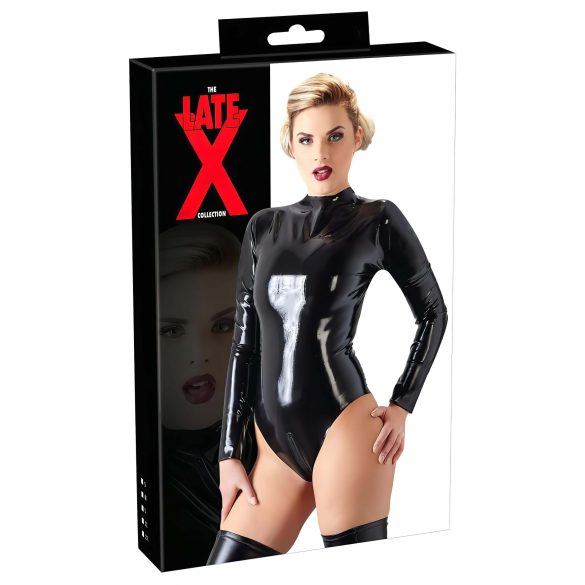 LATEX - crni body s dugim rukavima za žene