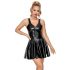 LATEX mini haljina s karnerima (crna) - XL