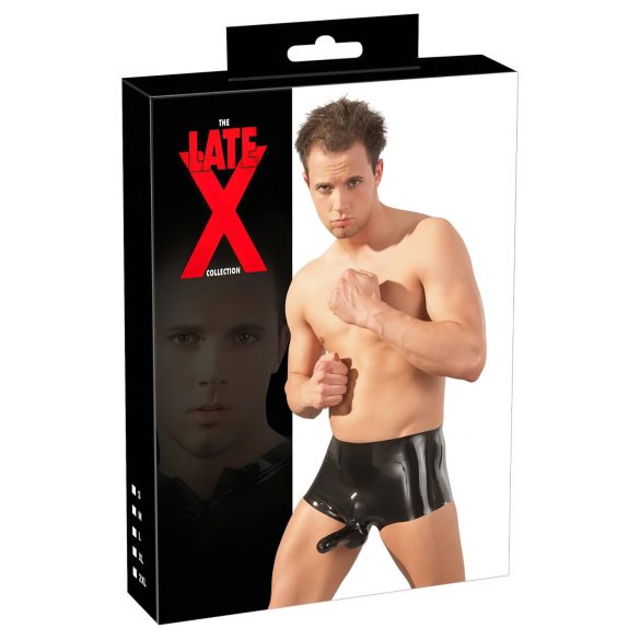 LATEX - bokserice sa futrolom za penis (crne) - L/XL