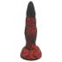 Pakleni Dong - rebrasti dildo 20cm (crno-crveni)