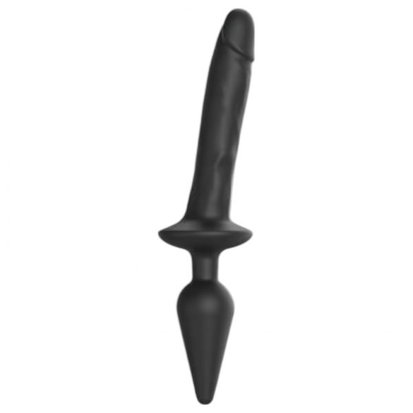 Strap-on-me Swith Realistic L - 2v1 silikonové dildo (černé)