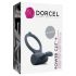 Dorcel Power Clit Plus - punjiva, vibrirajuća penis prsten (crna)