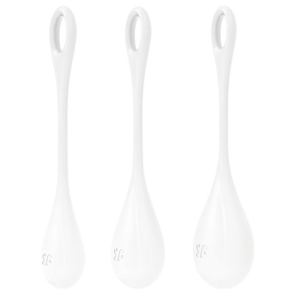 Satisfyer Yoni Power 1 - bela gejša kugle, set od 3 dela