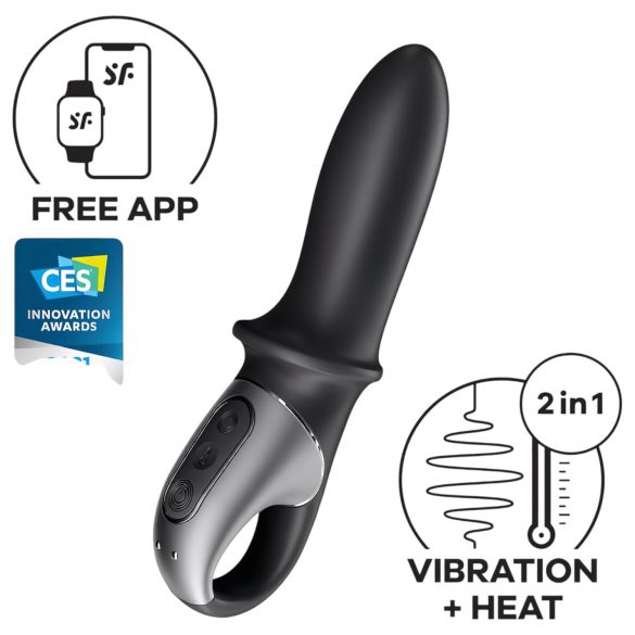 Satisfyer Hot Passion - pametan grejni analni vibrator (crni)