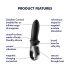 Satisfyer Hot Passion - pametan grejni analni vibrator (crni)