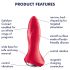 Satisfyer Rotator Plug 1 - punjivi analni vibrator sa kuglicama (crveni)