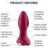 Satisfyer Rotator Plug 2 - analni vibrator sa perlicama, punjiv