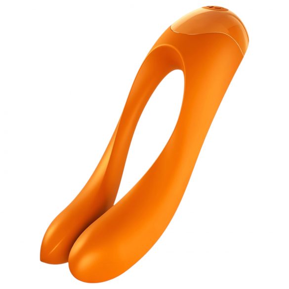 Satisfyer Candy Cane - vodootporni dvoglavi vibrator (narandžasti)