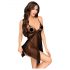 Penthouse Sweet Beast - crna ružičasta babydoll set - M/L