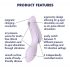 Satisfyer Curvy Trinity 2 - vazdušni 2u1 vibrator (ljubičasti)