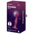 Satisfyer Double Ball-R - crveni dildo s vakumskim postoljem