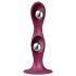 Satisfyer Double Ball-R - crveni dildo s vakumskim postoljem