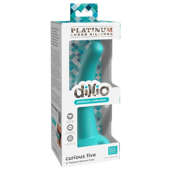 Dillio Curious Five - silikonski dildo (15cm) - tirkiz