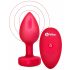 b-vibe srce - punjivi bežični analni vibrator (crveni)