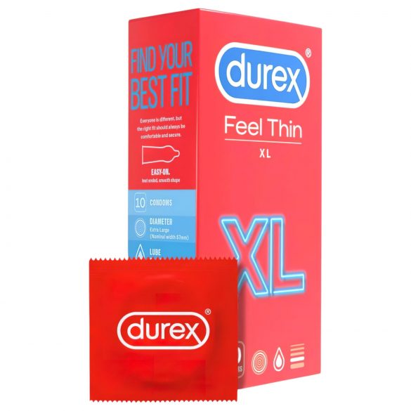 Durex Feel Thin XL - prirodan osećaj, XXL kondomi (10 kom)