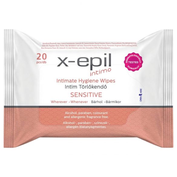 X-Epil Intimo Sensitive - intimní ubrousky (20 ks)