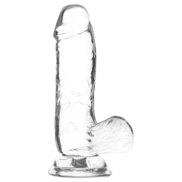 Addiction Crystal - Dildo sa testisima, proziran, 15cm