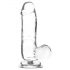 Addiction Crystal - Dildo sa testisima, proziran, 15cm