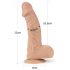 Lovetoy Real Extreme - vakuumska baza, dildo sa testisima - 23cm (naturalan)