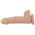 Lovetoy Real Extreme - vakuumska baza, dildo sa testisima - 23cm (naturalan)