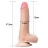 Lovetoy Sliding-Skin - dvostruki sloj dildo - 18cm (prirodna boja)