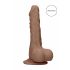 RealRock Dildo 17cm - realističan sa testisima, tamno prirodan