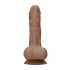 RealRock Dildo 17cm - realističan sa testisima, tamno prirodan