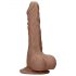 RealRock Dildo 17cm - realističan sa testisima, tamno prirodan