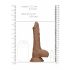 RealRock Dong 8 - realistični dildo s testisima (20cm) - tamno prirodno