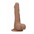 RealRock Dong 8 - realistični dildo s testisima (20cm) - tamno prirodno