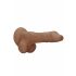 RealRock Dong 10 - realistické dildo s varlaty (25 cm) - tmavě přírodní