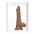 RealRock Dong 10 - prirodni dildo sa testisima (25cm) - tamno prirodan