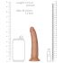 RealRock Slim - realistični dildo 15,5 cm (tamno prirodna)