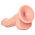 RealRock Curved - připínací, realistické dildo s varlaty - 15,5 cm (přírodní)